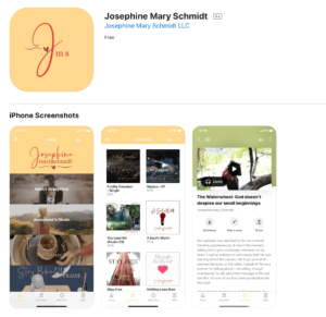 Screenshot of Josephine Mary Schmidt App in Apple Store