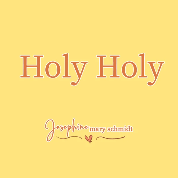 Single artwork for Holy Holy by Josephine Mary Schmidt with a solid golden yellow background and the song title text.