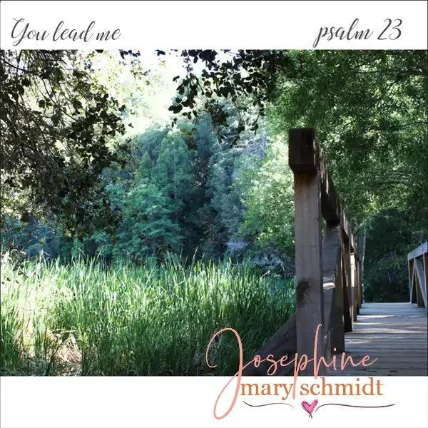 Single artwork for You Lead Me (Psalm 23) by Josephine Mary Schmidt: photograph of a bridge at Palomar Mountain, California.